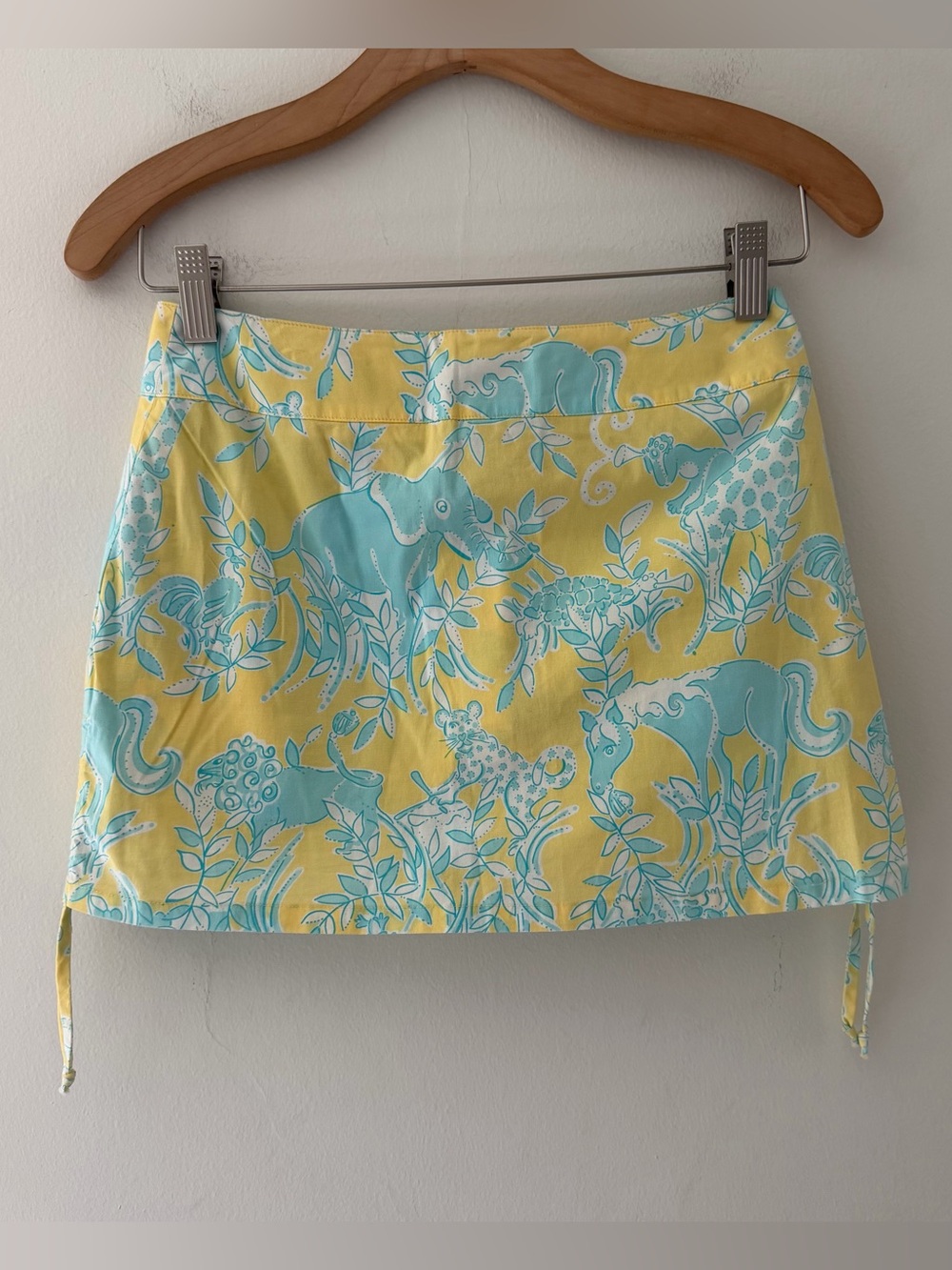 Lilly Pulitzer Vintage Skort Sunshine Junkanoo Yellow Blue Size 0 Elephants